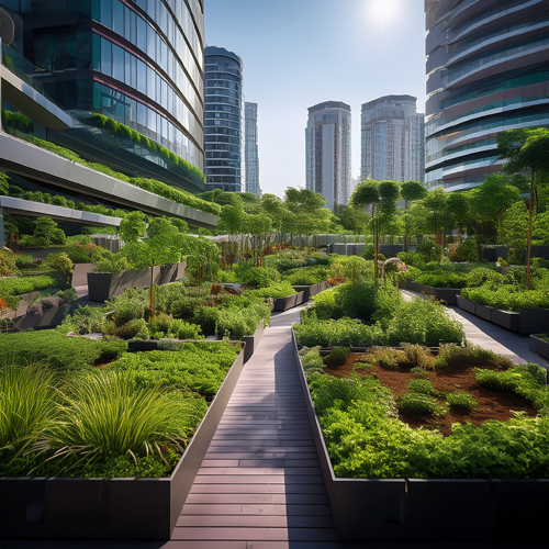 Smart garden technology for irrigation and lighting in urban garden